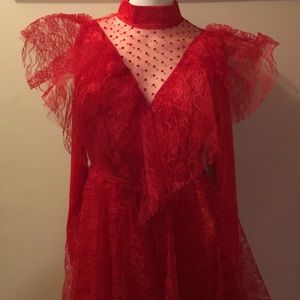 lydia red wedding dress